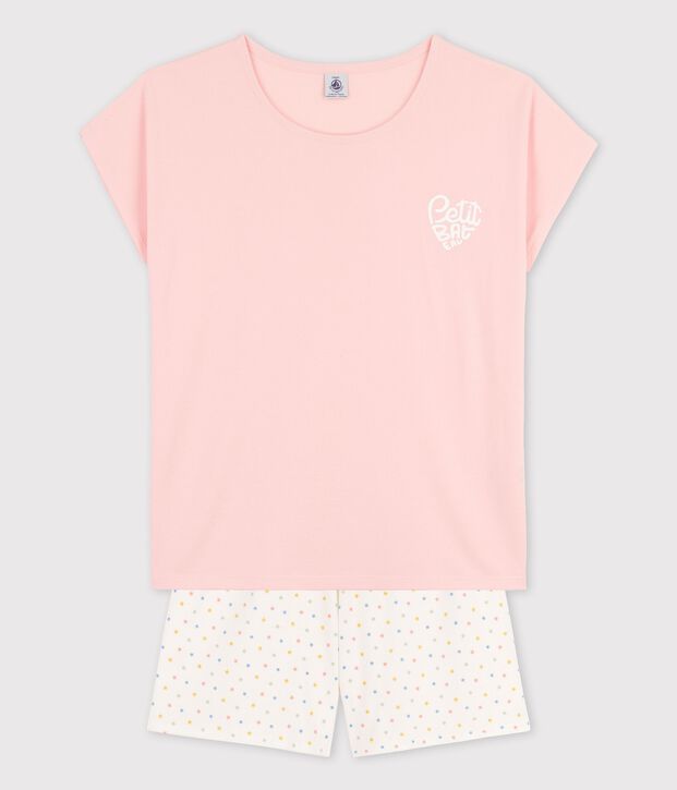 Girls' Pink Organic Cotton Short Pyjamas pink/multicolor