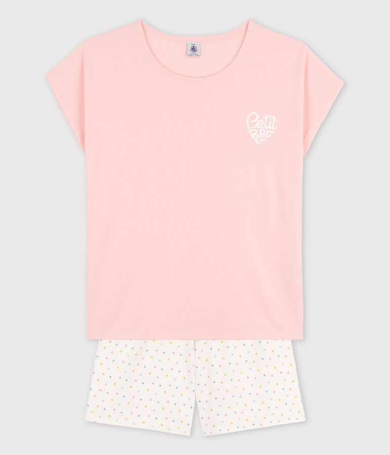 Girls' Pink Organic Cotton Short Pyjamas pink/multicolor