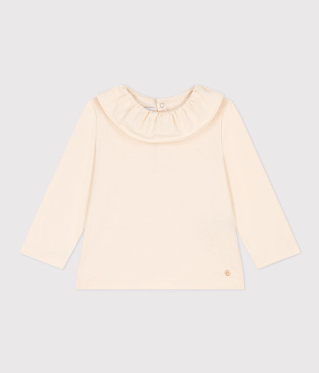 Babies' Long-Sleeved Jersey Blouse Ecru