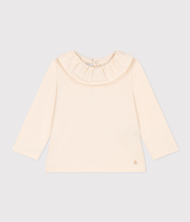 Babies' Long-Sleeved Jersey Blouse Ecru