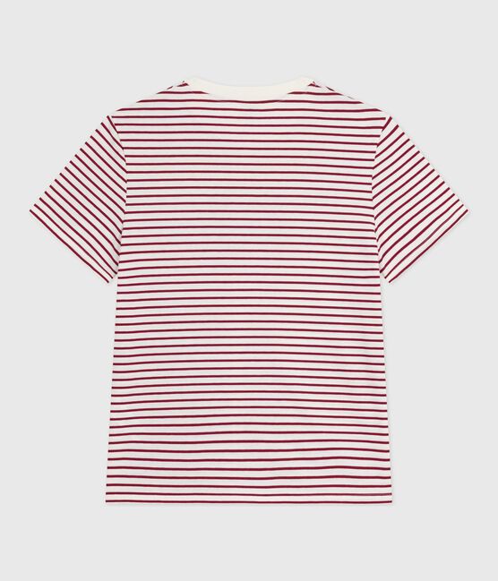 The Straight short-sleeved cotton T-shirt for women MILK red/AMARANTE