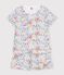 Children's short flower-pattern cotton pyjamas white/multicolor