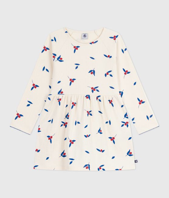 Children's long-sleeved cotton dress MILK /MULTICO