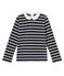T-shirt fille manches longues rayé SMOKING blue/COQUILLE beige