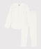 Girls' Floral Cotton Pyjamas MARSHMALLOW white/MULTICO white