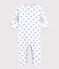Babies' Starry Grey Cotton Sleepsuit ECUME white/MISTIGRI grey