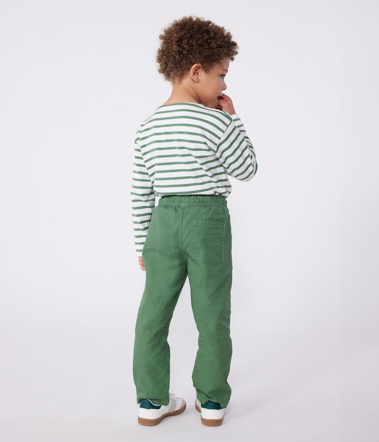 Children's cotton trousers PALMERAIE green