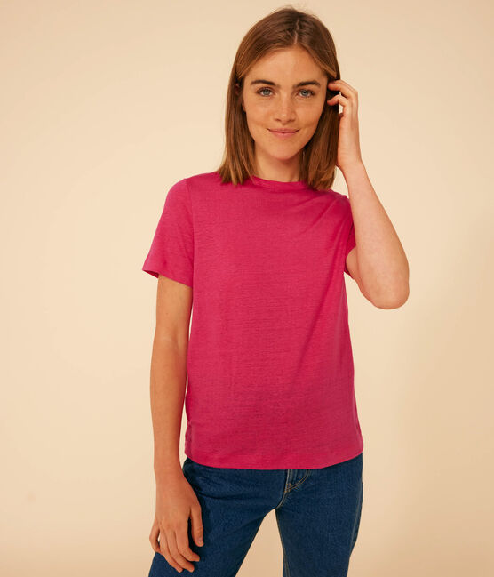Women's Iconic Linen T-Shirt DELHI pink