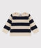 Wool knit and cotton jumper for baby AVALANCHE white/SMOKING blue