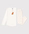 Girls' Cotton Pyjamas MARSHMALLOW white/MULTICO white