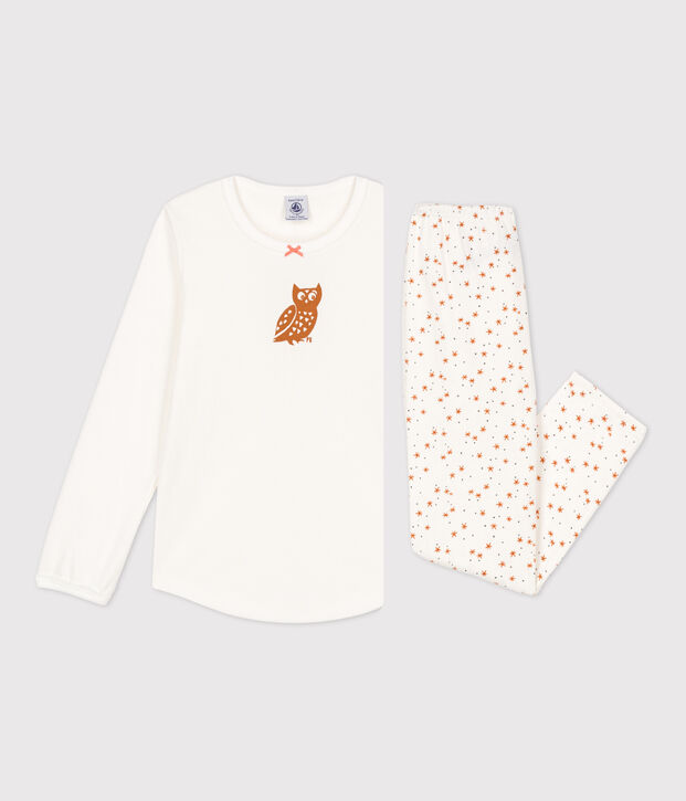 Girls' Cotton Pyjamas white/multicolor