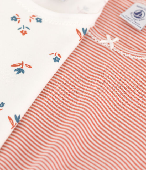Girls' Short-sleeved Floral Cotton T-Shirt - 2-Pack variante 1