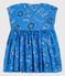Babies' Short-Sleeved Poplin Bandana Print Dress BRASIER blue/MULTICO white