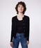 Women's plain cotton cardigan BLACK black