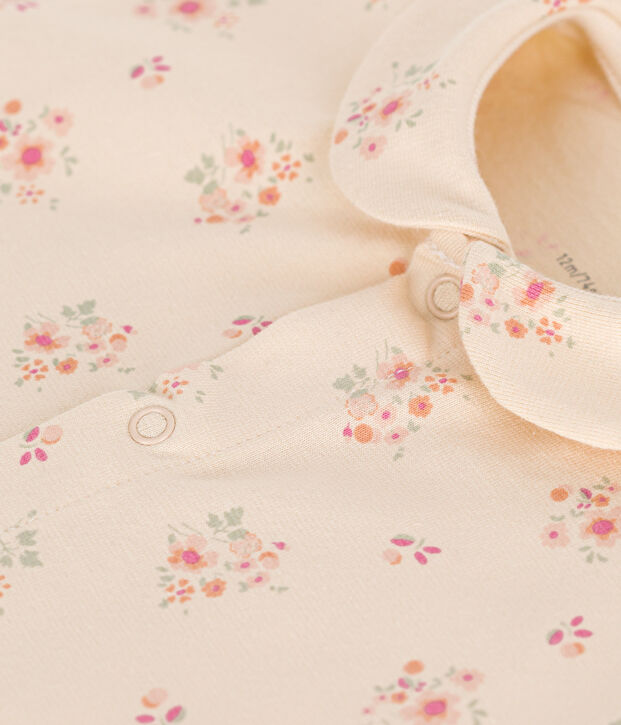 Babies' Lightweight Jersey Playsuit Ecru/multicolor