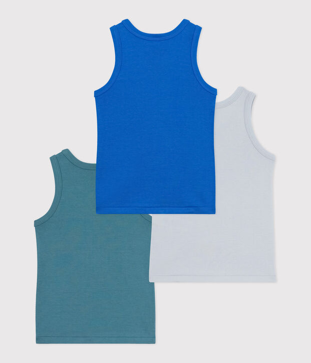 Pack of children's plain cotton tank tops multicolor
