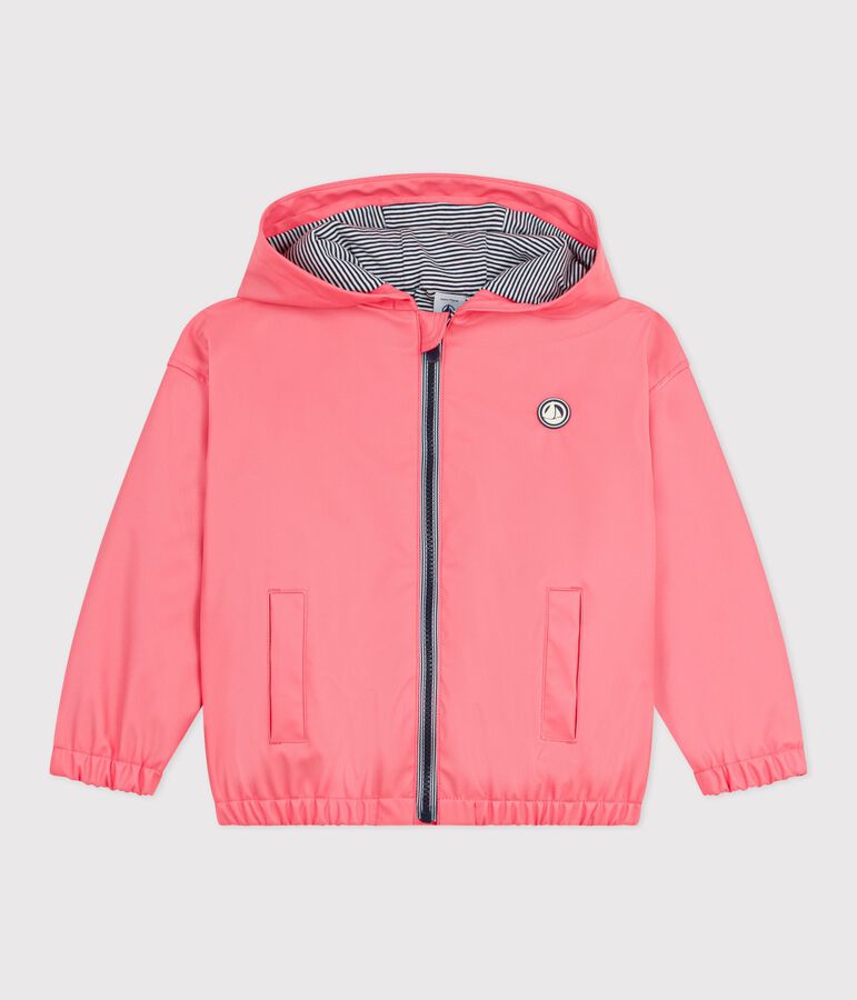 Children's jacket in plain PU pink