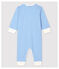 Babies' Blue Striped Footless Cotton Sleepsuit EDNA blue/MARSHMALLOW white