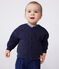 Babies' Quilted Tube Knit Baseball Jacket SMOKING blue