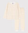 Girls' Floral Tube Knit Pyjamas MARSHMALLOW white/MULTICO white