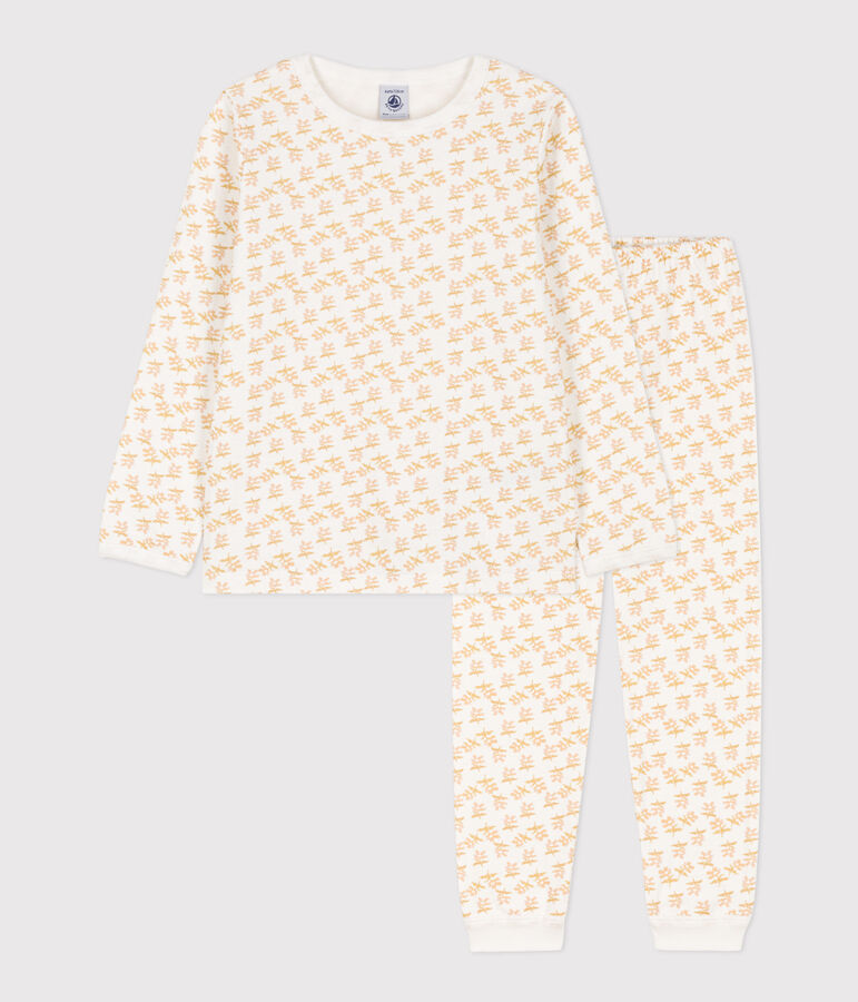 Girls' Floral Tube Knit Pyjamas white/multicolor