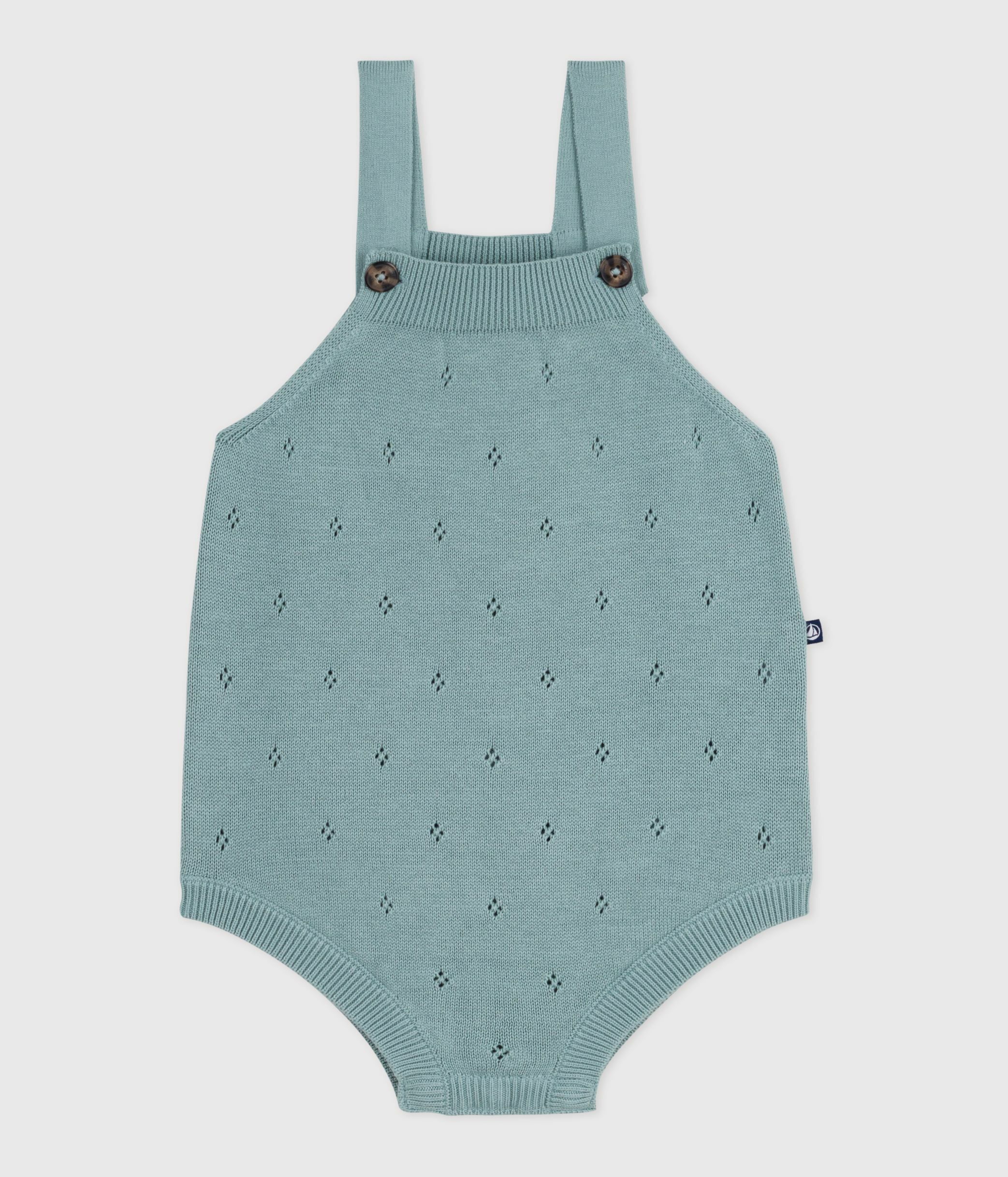 Babies' rompers knitted in a pretty pattern and with straps PAUL