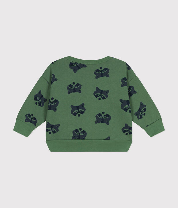 Babies' fleece sweatshirt green/multicolor