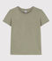 Women's Straight Round-Neck Cotton T-Shirt MARECAGE green