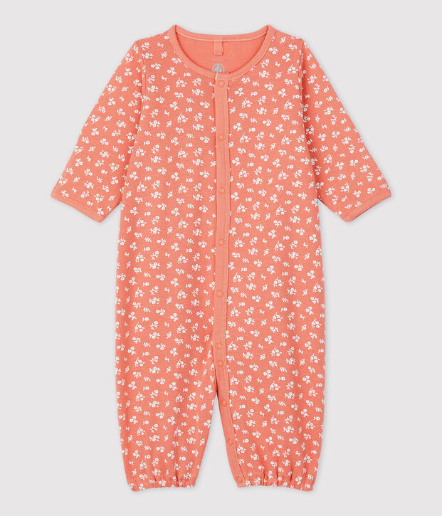Babies' Organic Cotton Jumpsuit pink/white