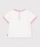 Babies' short-sleeved plain cotton T-shirt with a heart badge white
