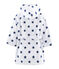 Boys' Terry Bathrobe MARSHMALLOW white/MEDIEVAL blue