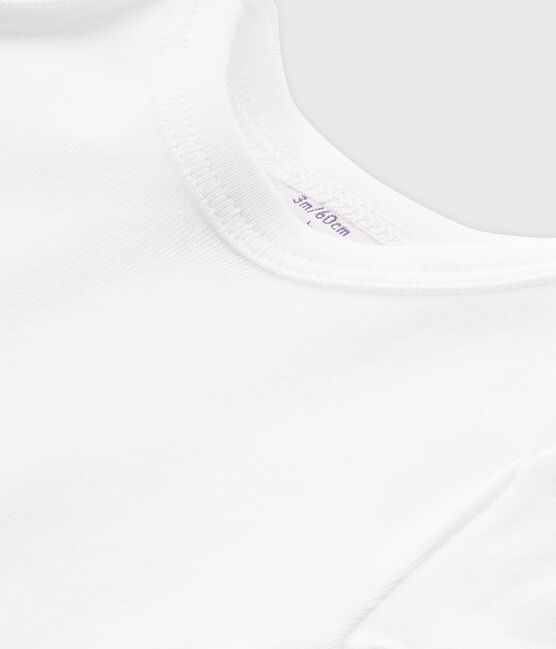 Unisex baby plain T-shirt ECUME white