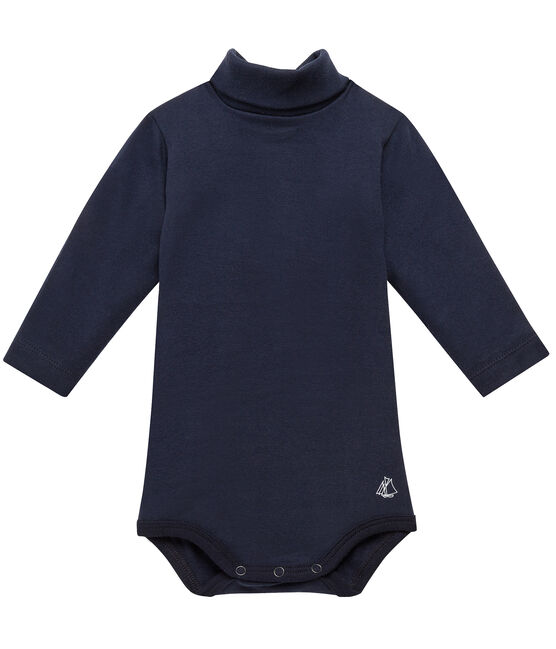 Baby roll neck bodysuit SMOKING blue