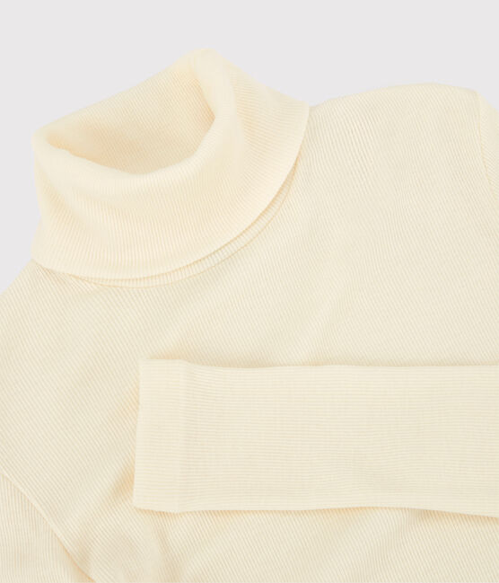 Women's Wool/Cotton Blend Polo Neck MARSHMALLOW white