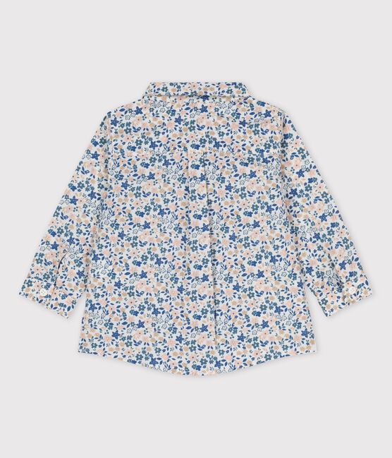 Babies' Poplin Floral Print Long-Sleeved Shirt ECUME white/MULTICO white
