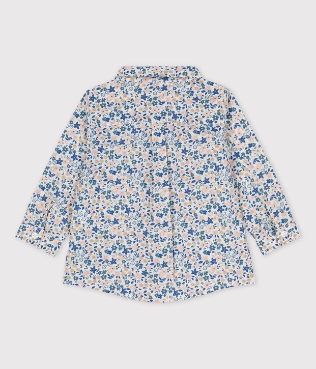 Babies' Poplin Floral Print Long-Sleeved Shirt white/multicolor