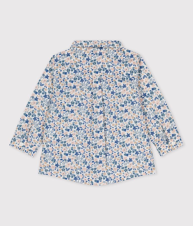 Babies' Poplin Floral Print Long-Sleeved Shirt white/multicolor