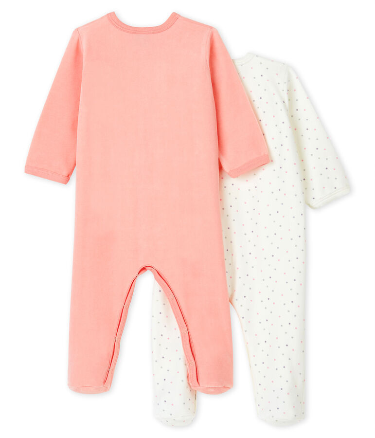 Baby Girls' Sleepsuit in Velour - 2-Piece Set multicolor