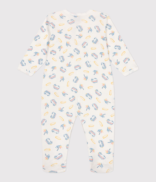 Babies' van design cotton pyjamas white/multicolor