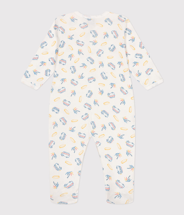 Babies' van design cotton pyjamas white/multicolor