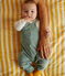 Newborn baby set with dungarees and an embroidered cotton body PAUL green