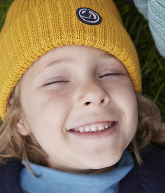 Unisex Fleece-Lined Knitted Hat BOUDOR yellow