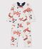 Babies' Fleece Animal Print Playsuit MONTELIMAR beige/MULTICO white