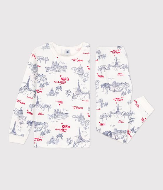 Children's Unisex Cotton Pyjamas MARSHMALLOW white/MULTICO white