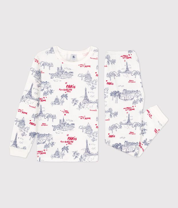 Children's Unisex Cotton Pyjamas white/multicolor