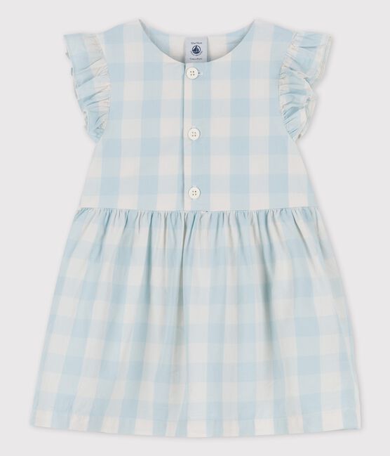 Babies' Gingham Poplin Dress BOLDAIR /MARSHMALLOW