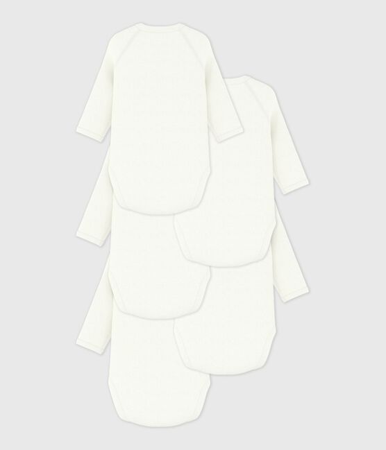 Pack of babies' long-sleeved crossover bodies in plain cotton variante 1