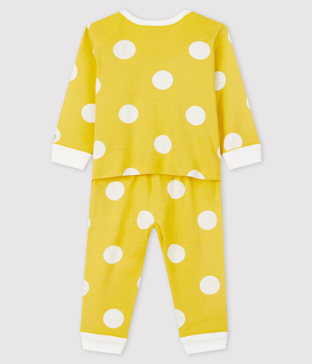Baby Ribbed Buttonless Sleepsuit yellow/white