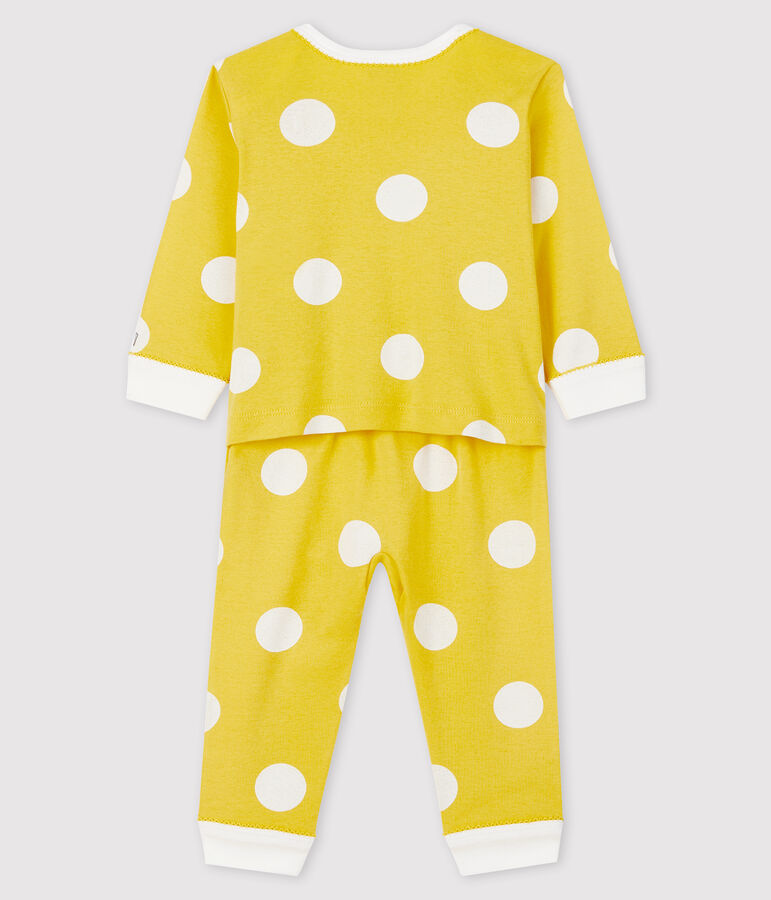 Baby Ribbed Buttonless Sleepsuit yellow/white