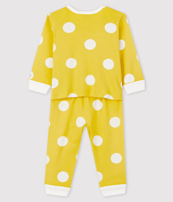 Baby Ribbed Buttonless Sleepsuit BLE yellow/ECUME white